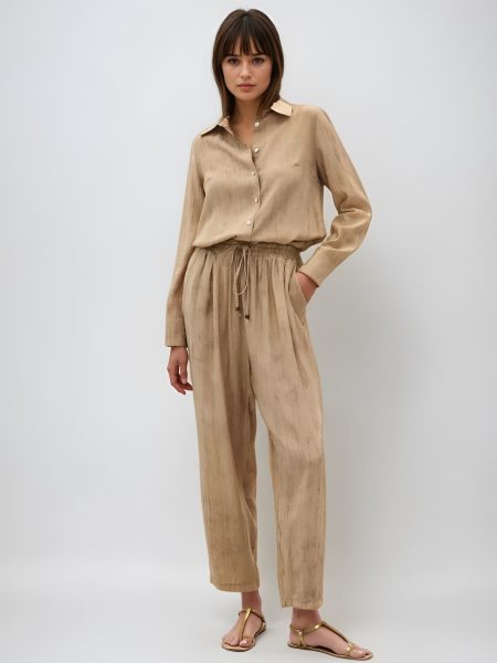 Batık Desenli Camel Pantolon